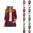 thumbnail image 1 of Women's Cardigan Summer Fashion Style Lace Short Sleeve Open Front Kimono For Women Cardigan Sweaters for Women, 1 of 2
