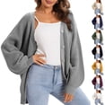 thumbnail image 1 of Women's Cardigan Sweater Button-Down Long Sleeve Oversized Knit Cardigans for Fall Winter Open Front Style,White,XL, 1 of 6