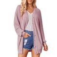 thumbnail image 1 of Women's Cardigan Sweater Button Up Long Sleeve Oversized Knit Cardigan Open Front Loose Outerwear, 1 of 6