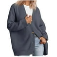 thumbnail image 1 of Women's Cardigan Sweaters Casual Long Sleeve Cardigan V Neck Button Down Open Front Knit Loose Oversized Sweater Coat, 1 of 4
