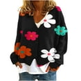 thumbnail image 1 of Women's Cardigan Sweaters Fall Oversized Long Sleeve Open Front Cardigans Coat Black XXL, 1 of 4