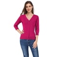thumbnail image 1 of Women's Cardigan Sweaters Fall Cropped Open Front Button V Neck Lightweight Cardigans Knit, 1 of 4