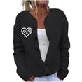thumbnail image 1 of Women's Cardigan Sweaters Plus Size Heart Graphic Knitted Coats with Pockets Casual Loose Long Sleeve Sweaters Outerwear (Black 3XL), 1 of 5