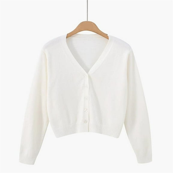 Women's Cardigan V Neck Cardigan Sweater Plus Jacket Solid Color Knitted Sweater,White Women's Cardigan M
