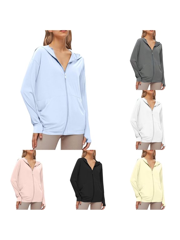 Women's Cardigan Women's Ice Silk Protective Sunscreen Jacket Loose Fit Short Sleeve Summer Lightweight Breathable