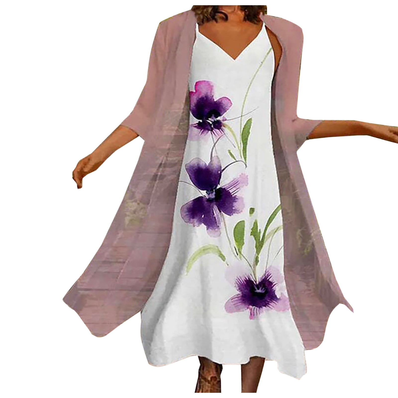 Cozy Meets Romantic: Long Cardigan Over Floral Maxi Dress - Meagan's Moda