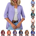thumbnail image 1 of Women’s Cardigan for Women Casual Solid Color Three Quarter Sleeve Lightweight Short Coat Category Cardigan Title, 1 of 5