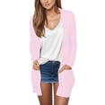 thumbnail image 1 of Women's Cardigan on Clearance under $15, Baberdicy Women's Solid Color Long Sleeve Cardigan Fashion Temperament Loose Comfortable Cardiganpinks, 1 of 8