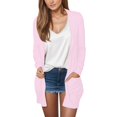 thumbnail image 1 of Women's Cardigan on Clearance under $15, Baberdicy Women's Solid Color Long Sleeve Cardigan Fashion Temperament Loose Comfortable Cardiganpinkxxl, 1 of 8