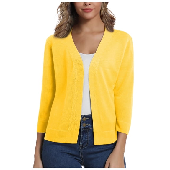 Women's Cardigans Casual Solid Color Elegant With Short Knitted Jacket Fall Outwear
