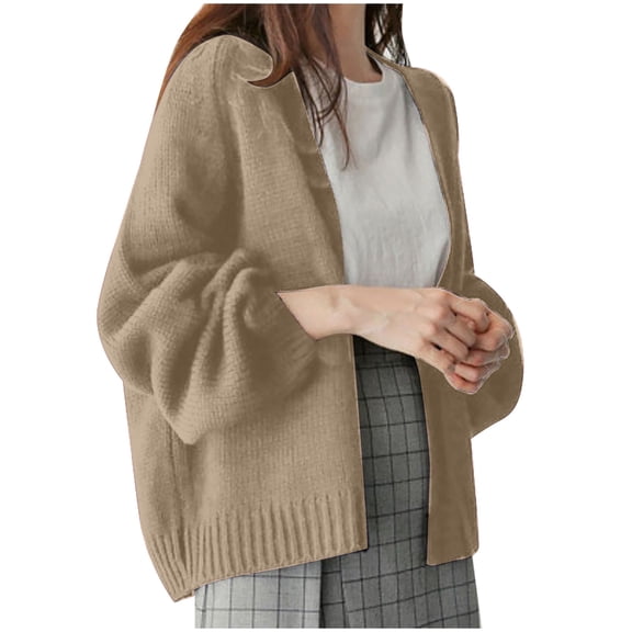 Women's Cardigans Knitted Light Khaki Sweaters for Women Warm Cardigan Fall Outfits Clothes for Women