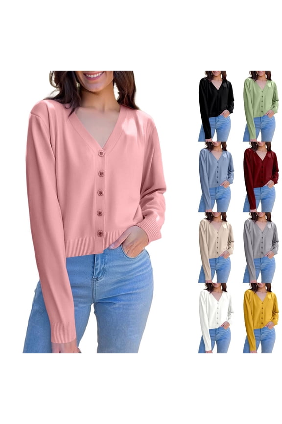 Women's Cardigans Lightweight Long Sleeve V Neck Open Front Thin Knit Sweater Outerwear Casual Spring Fall Button Down Women's Sweaters Beige XL