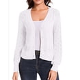 thumbnail image 1 of Women's Cardigans Sweaters,Cropped Shrug Bolero,Striped Textured V Neck Long Sleeve Button Winter Sweater Top, 1 of 8
