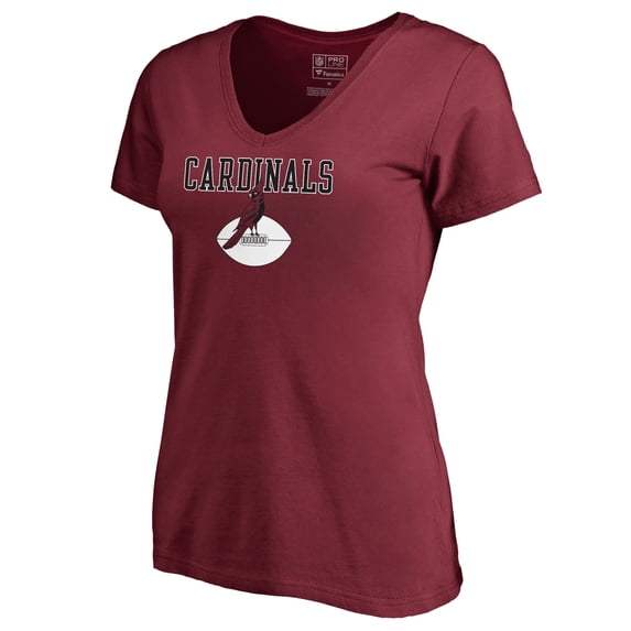 Women's Cardinal Arizona Cardinals Vintage Team Lockup V-Neck T-Shirt
