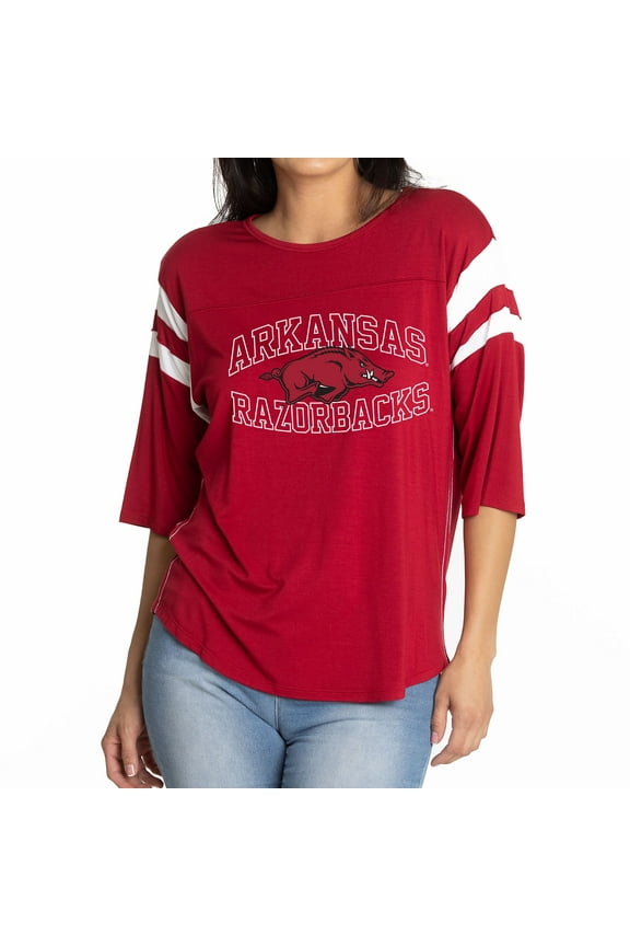 Women's Cardinal Arkansas Razorbacks Abigail Jersey T-Shirt