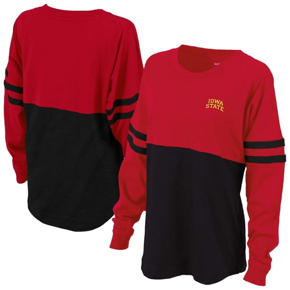 Women's Cardinal/Black Iowa State Cyclones Pom Pom Long Sleeve Jersey