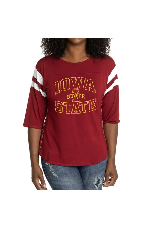 Women's Cardinal Iowa State Cyclones Abigail Jersey T-Shirt