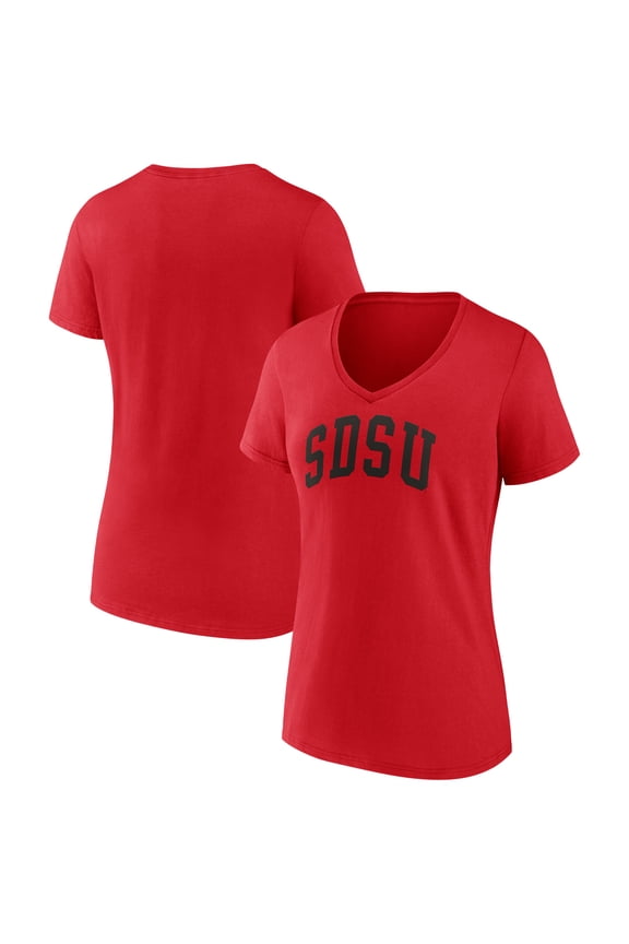 Women's Cardinal San Diego State Aztecs Arch V-Neck T-Shirt