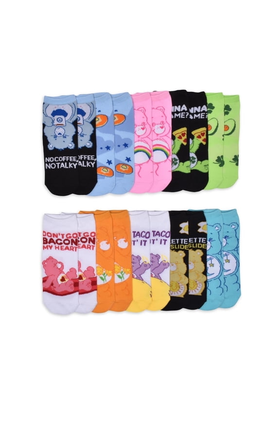 Women's Care Bears 10 Pack Low Cut Socks