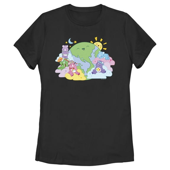 Women's Care Bears Camping Bears Graphic Tee Black Small