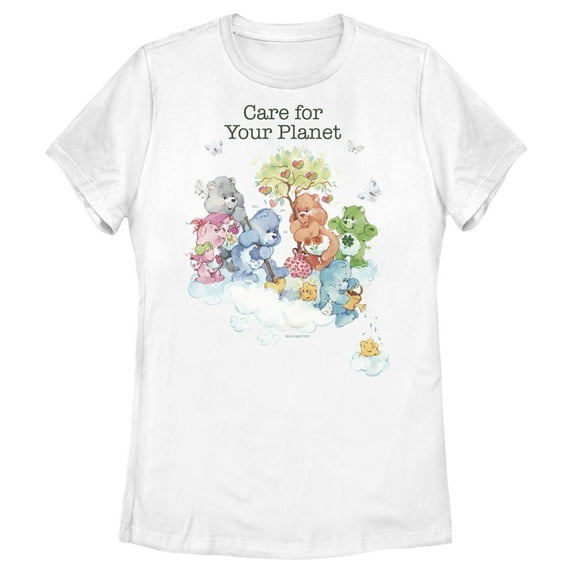 Women's Care Bears Care for Your Planet Graphic Tee White 2X Large