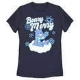 thumbnail image 1 of Women's Care Bears Christmas Grumpy Bear Beary Merry  Graphic Tee Navy Blue Large, 1 of 4
