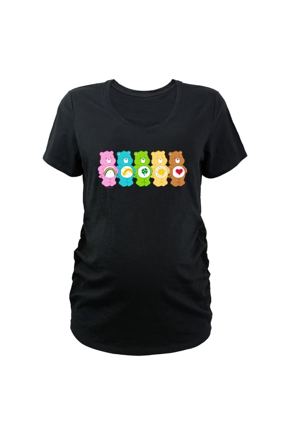 Women's Care Bears Rainbow Line Up Graphic Maternity T-Shirt