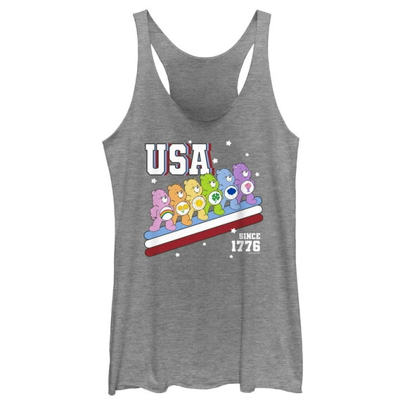 Women's Care Bears USA Crew Since 1776 Racerback Tank Top