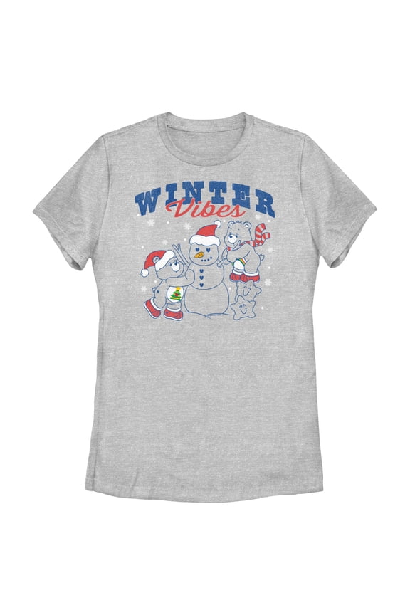 Women's Care Bears Winter Vibes Graphic Tee Athletic Heather 2X Large