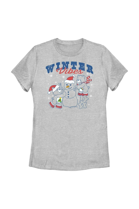 Women's Care Bears Winter Vibes Graphic Tee Athletic Heather Medium