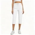 thumbnail image 1 of Women’s Cargo Capri Pants Drawstring Elastic Waist Capris Casual Straight Capris Multi Pocket Utility Cropped Pants Soft Lightweight Everyday Wear, 1 of 8