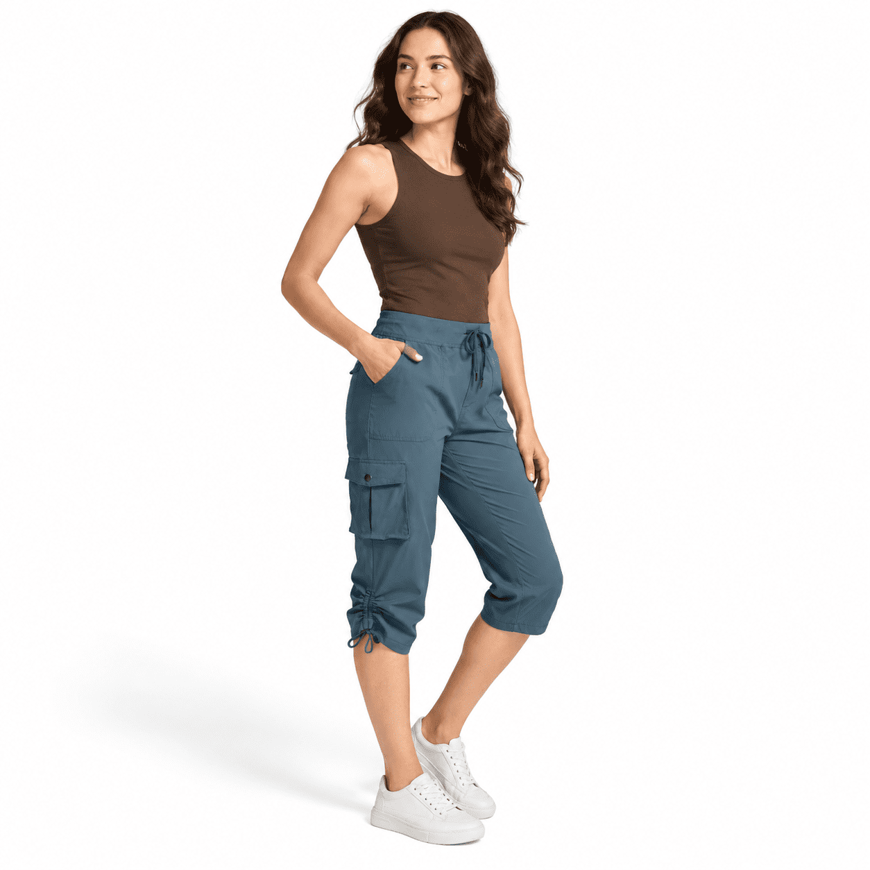 Capre Host Women's Cargo Capri Pants Hiking Travel Casual Capris With 5 Pocket ...