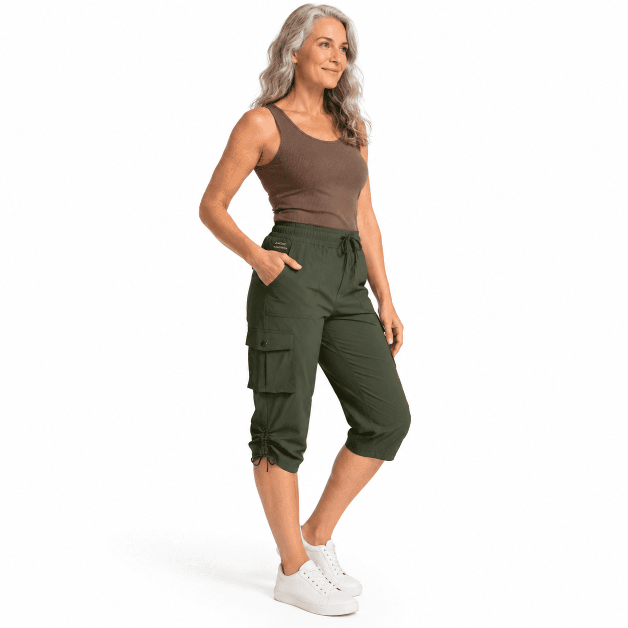 Capre Host Women's Cargo Capri Pants Hiking Travel Casual Capris With 5 Pocket ...
