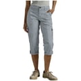 thumbnail image 1 of Women's Cargo Capri Pants Lightweight Stretchy Casual Work Cropped Pants Button Fashion Loose Outdoor Travel Capris with Pockets, 1 of 6