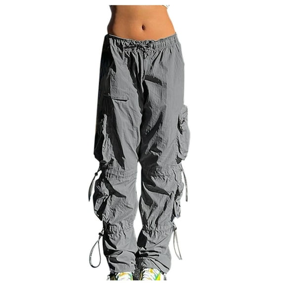 Women's Cargo Drawstring Baggy Pants Loose Jogger Pants Parachute Pants Trendy Sweatpants Streetwear for Teen Girls