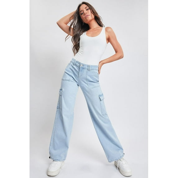 Women's Cargo Jeans with Bungee Hem
