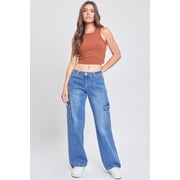 Womens Cargo Jeans with Bungee Hem