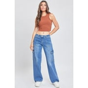 Womens Cargo Jeans with Bungee Hem