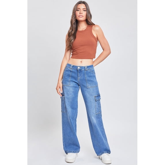 Women's Cargo Jeans with Bungee Hem