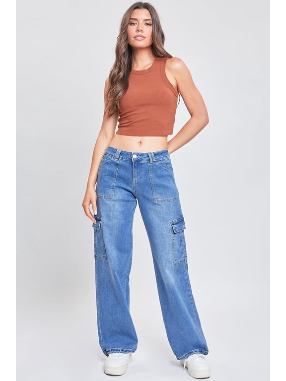 Women's Cargo Jeans with Bungee Hem
