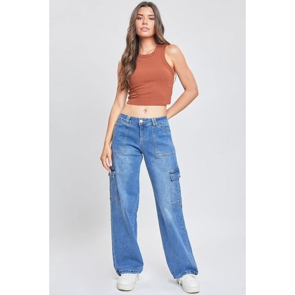 Women's Cargo Jeans with Bungee Hem