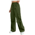 thumbnail image 1 of Women's Cargo Jogger Pants Lightweight Athletic Hiking Casual Trousers With Drawstring Waist And Multiple Pockets For Outdoor Comfort, 1 of 2
