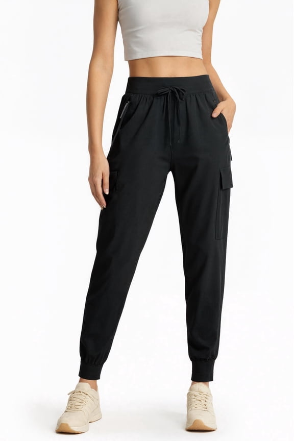 Women's Cargo Pants Lightweight-Quick Dry Hiking Pants Athletic Lounge Casual Travel Black (Size XS-XXXL)