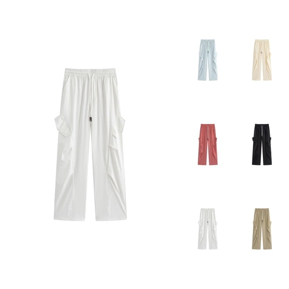 Women's Cargo Pants Cool Summer Quick Drying Slim Fit Casual Wide Leg Sweatpants for Everyday and Use
