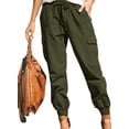 thumbnail image 1 of Women's Cargo Pants High Waisted Jogger Pants Outdoor Sweatpants with Chain, 1 of 3