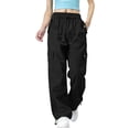 thumbnail image 1 of Women's Cargo Pants Lightweight Hiking Pants Athletic Casual Travel Drawstring Trousers, 1 of 6