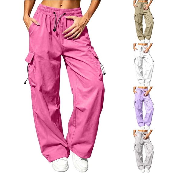 Women's Cargo Pants Loose Straight Leg with Large Pockets Casual Utility