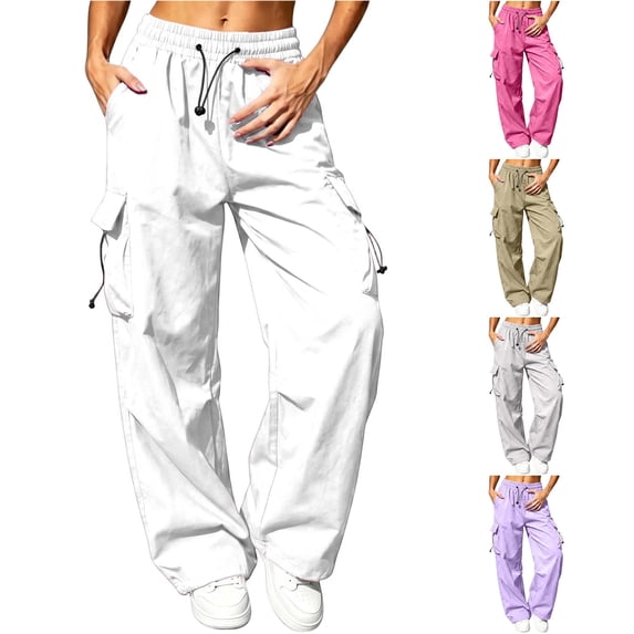 Women's Cargo Pants Loose Straight Leg with Large Pockets Casual Utility