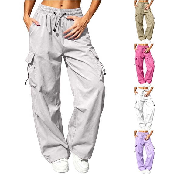 Women's Cargo Pants Loose Straight Leg with Large Pockets Casual Utility