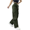 thumbnail image 1 of CHUMUD Women's Cargo Pants Quick Dry Lightweight Water-Resistant Hiking Pants Elastic High Waisted Drawstring 4 Pockets, 1 of 8